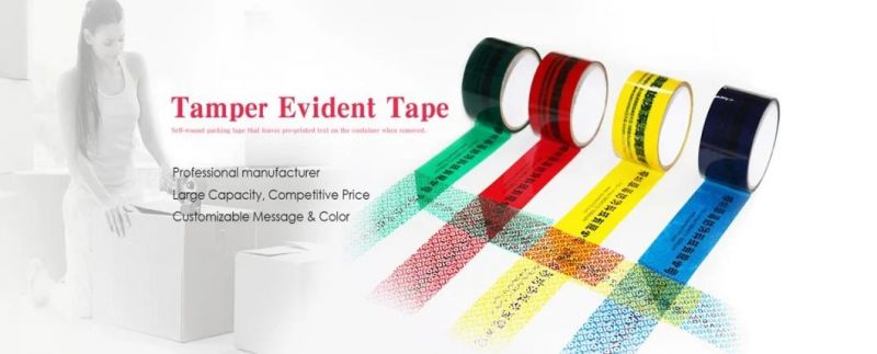 Tamper Evident Tape Materials Custom Tamper Evident Proof Packing Security Tape Materials of Pet