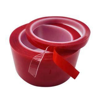 Red Film Acrylic Acrylic 1mm Red Liner Clear Film Strong Acrylic Adhesive Die-Cut Double Sided Pet Tap