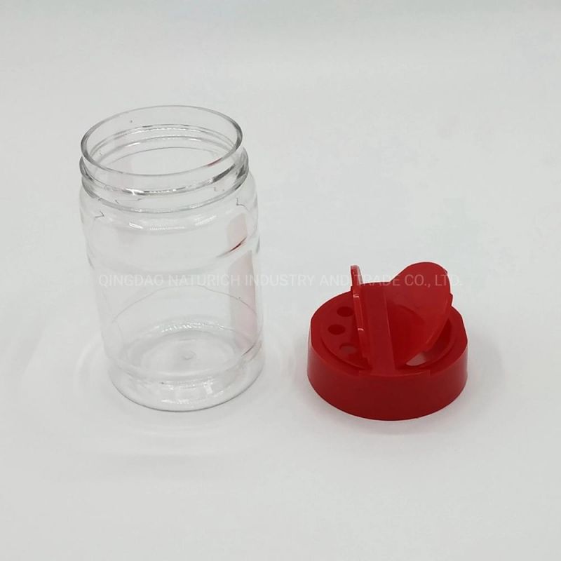 Spice Jars Plastic Salt Shaker Jar with Double Open Flip Lid