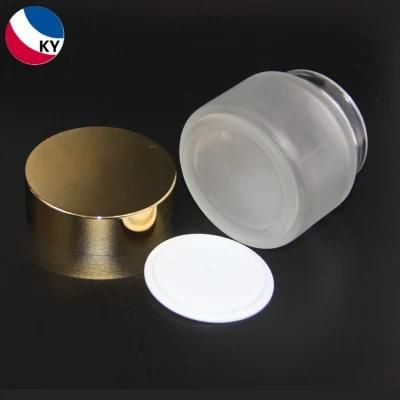 100g Clear Frosted Glass Jar with Gold Lid for Body Cream Jar