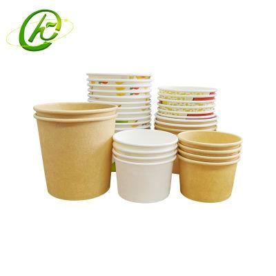 12 Oz 100% Eco Friendly Disposable Togo Container Kraft Paper Ice Cream / Soup Cups