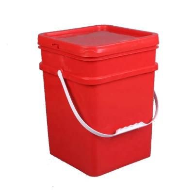 Square Plastic Bucket Pail with Lid 15liter