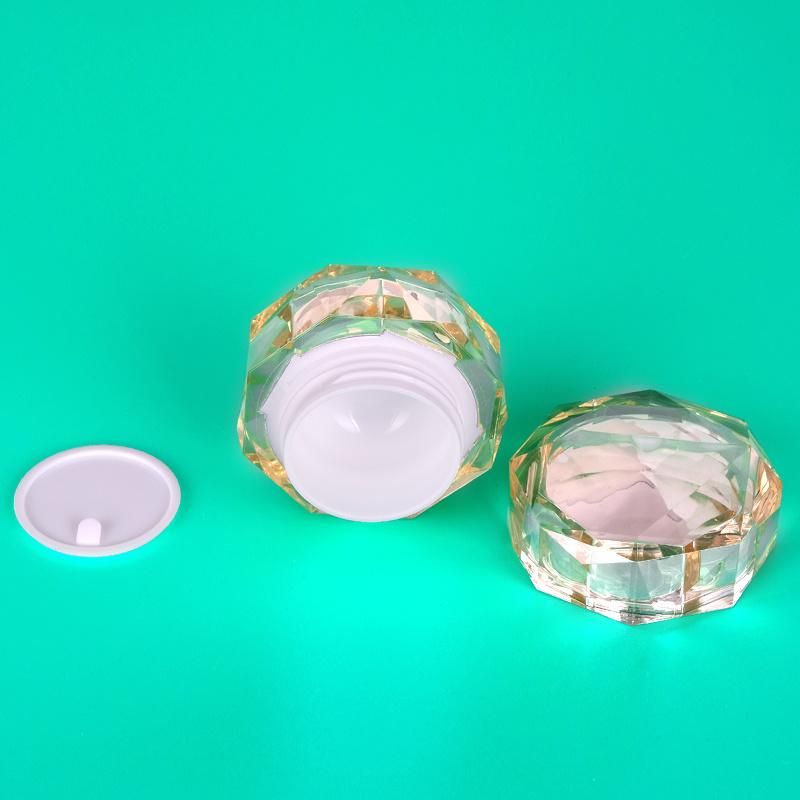 Wholesale 5g 10g 15g 30g 50g Empty Plastic Diamond Shape Double Wall Shiny Luxury Cosmetic Plastic Jar Skin Care Jar for Cosmetic Packaging