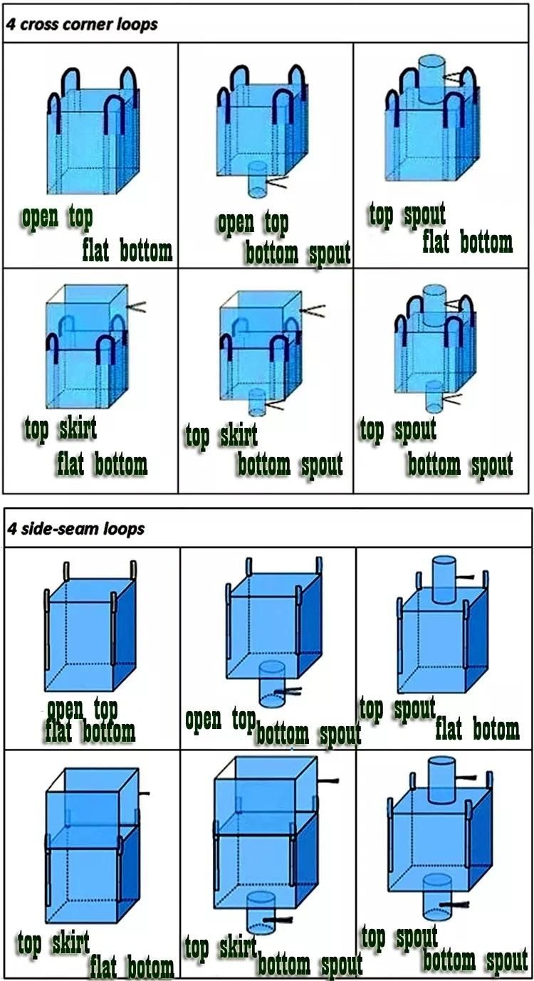 1250kgs Big Bag/Jumbo Bag /FIBC /Bulk Bag/Ton Bag for The Animal Nutrition /Chemical/Construction