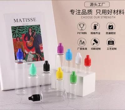 Factory Customized 5ml 10ml 15ml 20ml 30ml 50ml 60ml 100ml Transparent Pet Plastic E-Liquid Bottle Pigment Bottle Eye Dropper Bottle