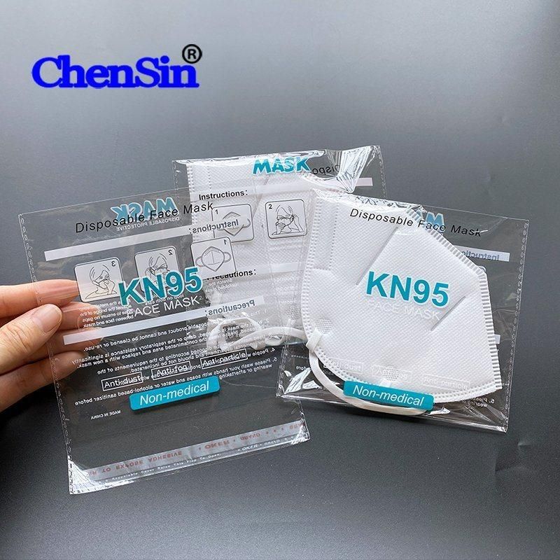 Customized Printing Face KN95 Mask OPP Plastic Packaging Bag