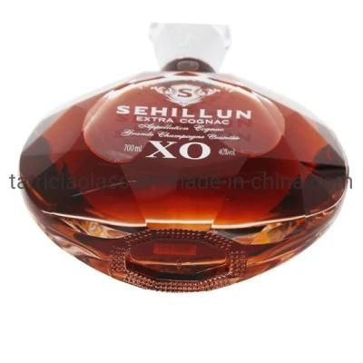 Custom Wholesale 700ml Empty Clear Liquor Spirit/Spirits Wine Vodka Brandy Whisky Rum Glass Bottle