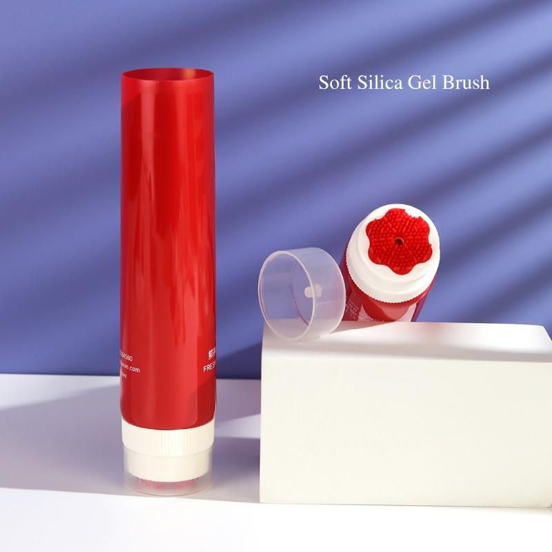 Facial Cleanser Massage Tube with Silicone Brush Plastic Cosmetic Tube