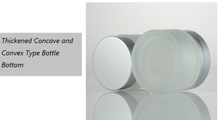 Cosmetic Packaging Frosted Glass Jar with Lid