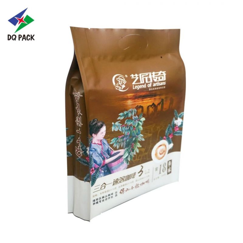 Dq Pack China Plastic Packaging Quad Seal Pouch Coffee Bag