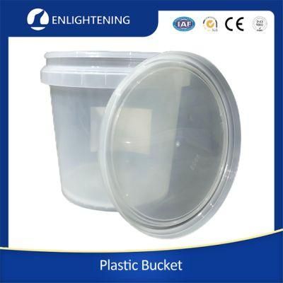 4L Clear Plastic Bucket and Transparent Pail with Lid