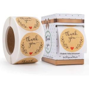 1.5inch/38mm Thank You Kraft Paper Self-Adhesive Label Sticker Roll