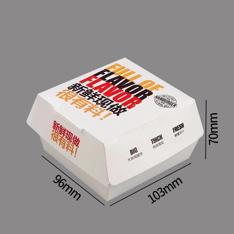 Clamshell Disposable Kraft Paper Foodgrade Takeaway Packing Burger Box with Logo Printing Lunch Box