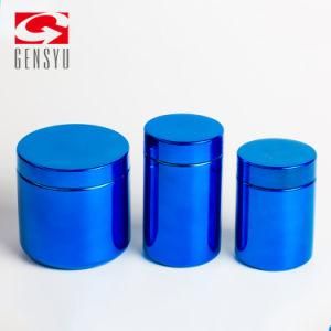 FDA Certificated Good Grade HDPE Plastic Canister for Protein Powder 500ml with Blue Chromed