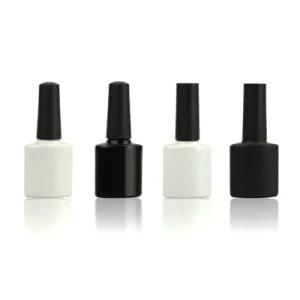 15ml Transparent Amber Round Nail Polish Bottle, Clear Amber Nail Polish Glass Bottle with Black Cap