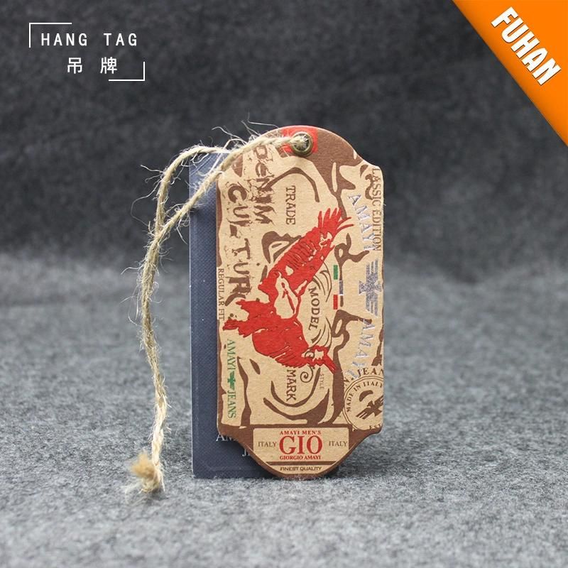 Customized Jeans Kraft Paper Hangtag Garment Paper Swing Label