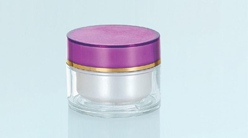 15g Empty Transparent Plastic Jar with Silver Line for Beauty Products