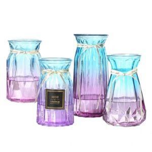 Farmhouse Glass Vases Cylinder Flower Glass Vase Europe Style Flower Glass Vase for Home