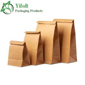 Wholesale Disposable Recycled Kraft Paper Greaseproof Brown Paper Grocery Bag Delivery or Take out