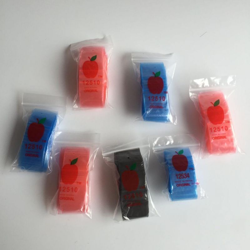 PE Customized Mini Ziplock Bag Apple Brand Zipper Baggie