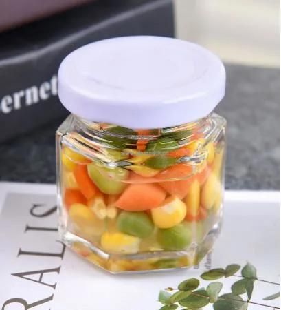 775ml Hexagon Glass Jar with Metal Cap for Food Packing