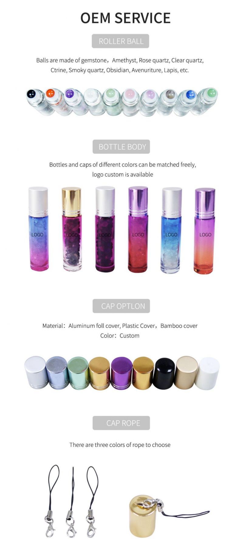 Hot Selling Wholesale Custom Logo Roller Bottles for Essential Oils