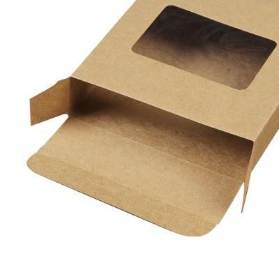 White Black Paperboard with Clear Window Hang Hole Packaging Boxes Kraft Gift Party Favors