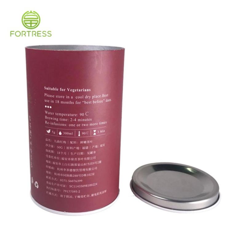 Cylinder Cardboard Tea Powder Cans Paper Tube