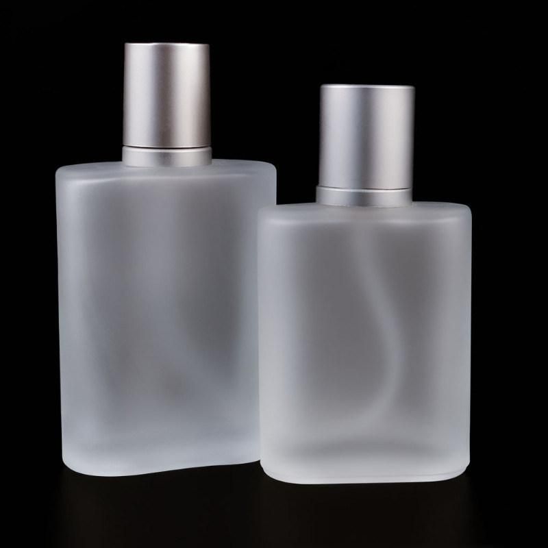 30ml 50ml Luxury Frosted Perfume Glass Bottle, Cosmetic Glass Spray Bottle Empty Glass Perfume Cosmetic Bottle Thread Mouth with Pump and Cap