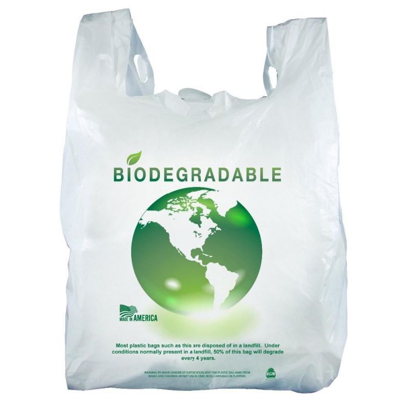 PLA Pbat Cornstarch HDPE LDPE Polyethylene Biodegradable Compost Plastic Custom Printing Recycled Materials Vest Supermarket Packaging Shopping T-Shirt Bags