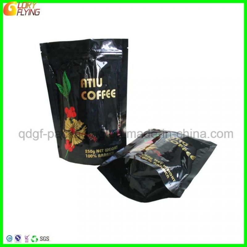 250g Coffee Bag with Bottom Gusset Standing Plastic Packaging From China.