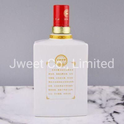 Customized Rectangular Drink Wine Bottle Ceramic Whisky Bottle