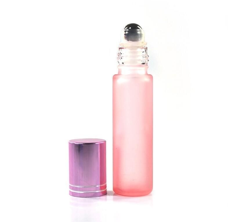 10ml Roll on Glass Bottle with Glass/Metal Ball for Perfume Essential Oil Amber/Pink/Blue/Green/Glass Roller Bottle Sample
