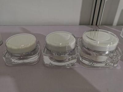 Hot Sale 15ml 30ml 50ml 100ml High End Clear Square Empty Acrylic Cosmetic Cream Jar