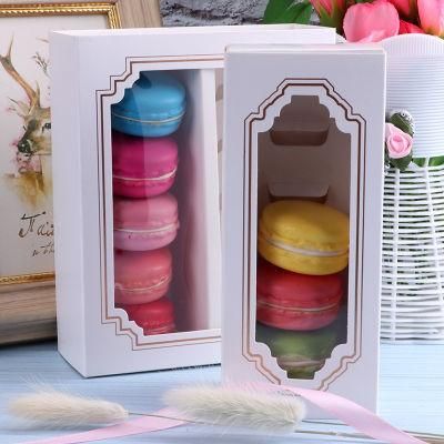 Wholesale Custom 10 Unites Macaron Container Box for Macaron Food Takeaway Packaging Paper Box