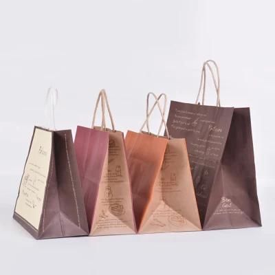 Ready Regular Design Kraft Paper Shopping Bag with Recyclable Material &amp; Handle