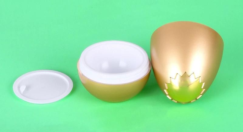 30g Egg Luxury Gold Empty Plastic Cream Jar for Skin Care Product