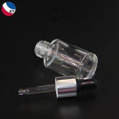 New Cylindrical Flat-Shouldered Serum Glass Dropper Bottle 10ml 15ml 20ml 30ml Essential Oil Bottle