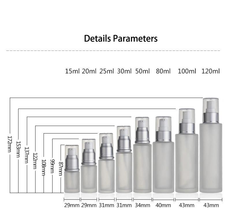Cosmetic Bottle with Silver and Gold Caps for Face Care