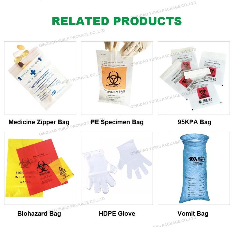 Zipper Pharmacy Transparent Medical Specimen Biohazard Transport Bags