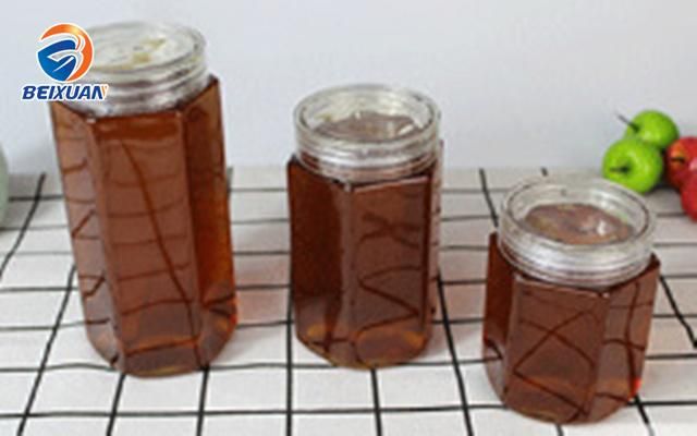 290ml Hexagonal High-Quality Transparent Plastic Honey Jar