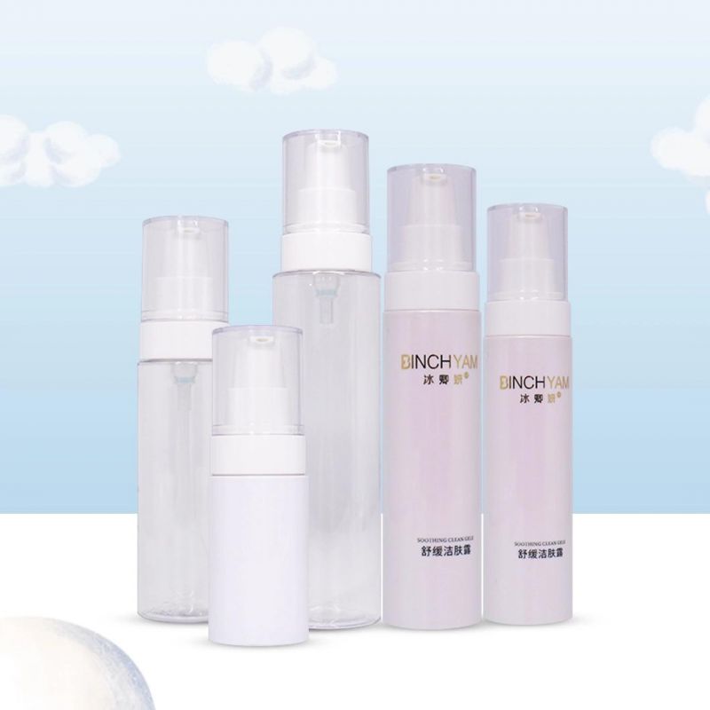 Customized Made Skin Care Lotion Bottle 80ml 100ml Empty Plastic Pearl White Packaging Bottles