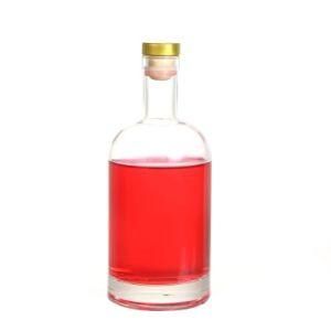 Heavy Base Super Flint 250ml 8oz Super Flint Glass Vodkab Whiskey Acoholic 500ml 750ml Round Glass Bottles for Wine Packaging