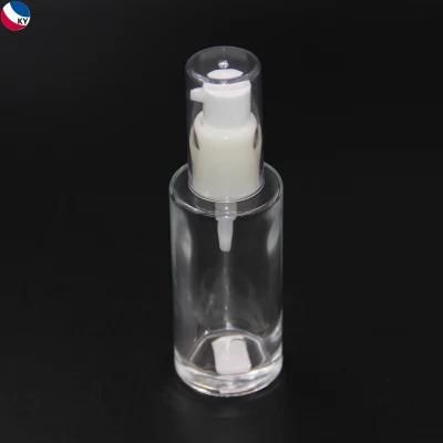 50ml Round Clear Cosmetic Packaging Pump Spray Serum E-Liquid Essential Oil Dropper Glass Bottle