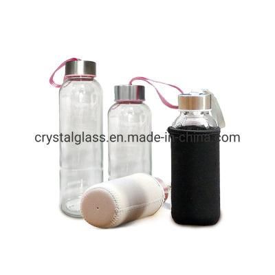 500ml Mineral Water Glass Bottle with Stainless Steel/Aluminum/Bamboo Cap
