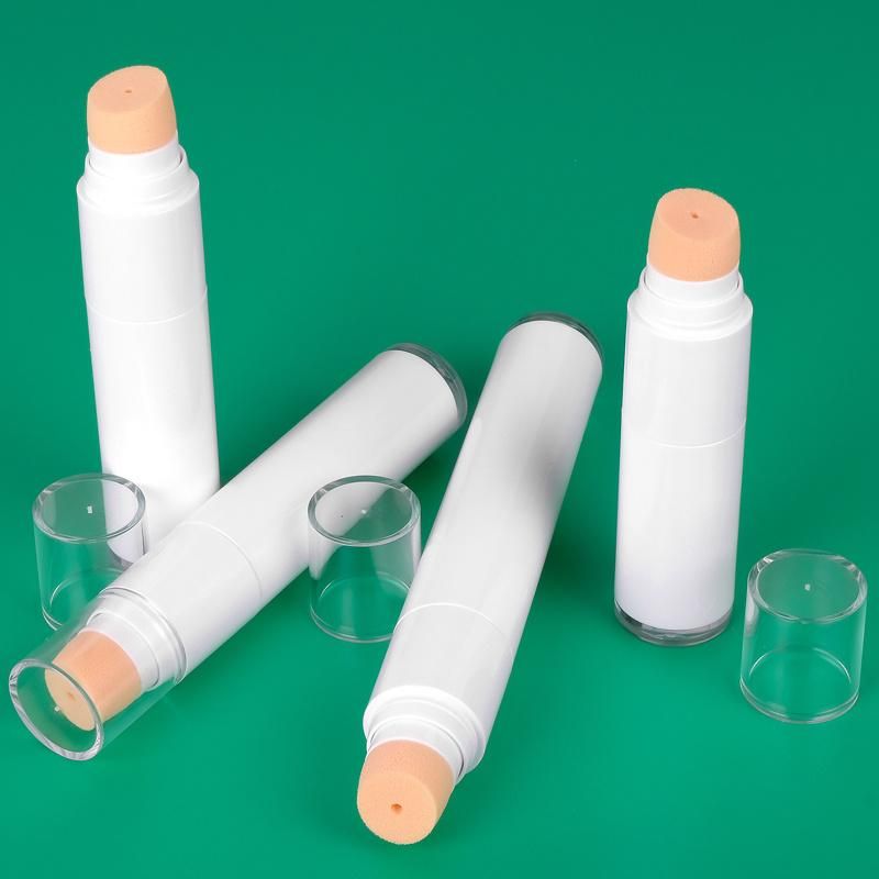 10ml 15ml 20ml 30ml Empty Plastic PETG White Plastic Bottle with Sponge for Cosmeic Product