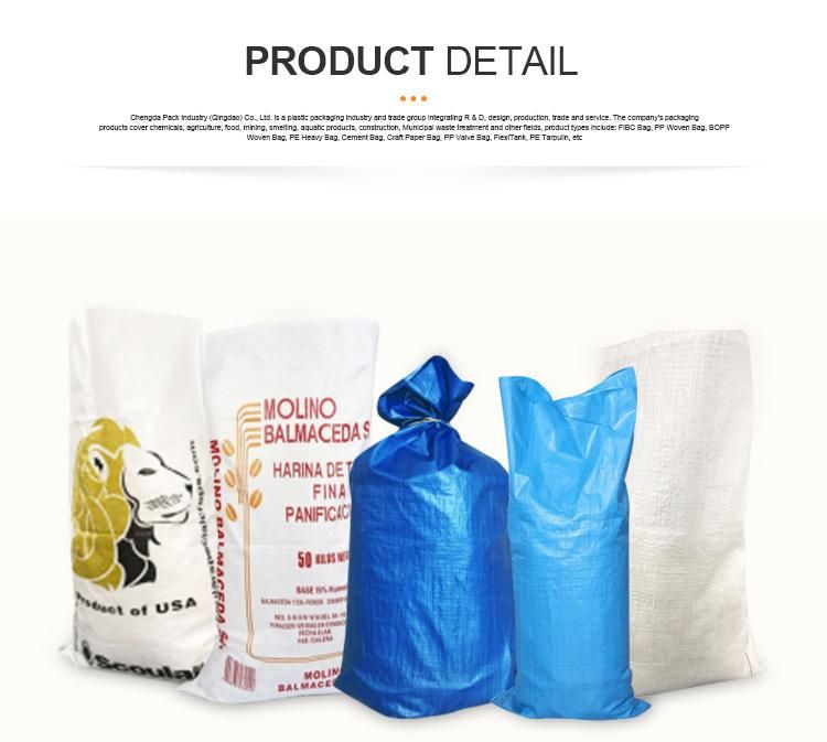 100% Virgin PP Woven Plastic Bag for Fertilizer Flour Rice Feed etc