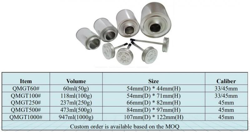 Screw Top Glue Packaging Tin Can Round with Brush Cap Lids