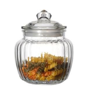 Glass Storage Jar for Kitchen Pumpkin Shaped Glass Jar with Lid for Food Packaging