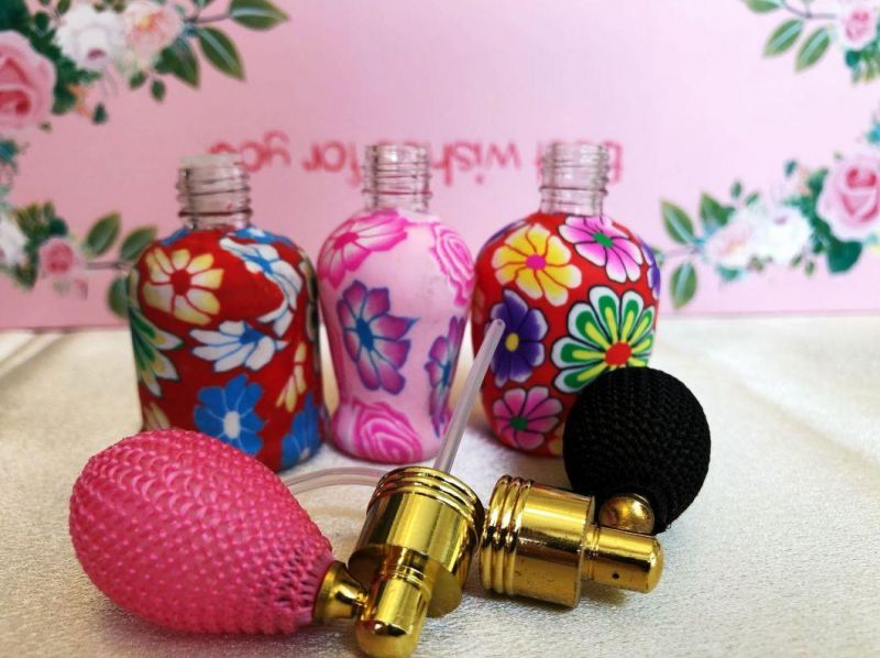 Soft Pottery Empty Perfume Bottle Handmade 10-15ml Printed Perfume Spray Bottle with Airbag